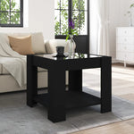 ZNTS Coffee Table with LED Black 53x53x45 cm Engineered Wood 847540