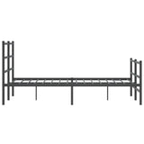 Metal Bed Frame without Mattress with Footboard Black 120x200cm 355381