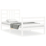 Bed Frame without Mattress White 100x200 cm Solid Wood Pine 3193912