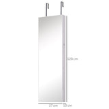 Jewelry Cabinet Mirror and LED Lights, Lockable Makeup Cosmetics Jewellery Organiser, Mirror T3398P342952