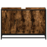 Bathroom Sink Cabinet Smoked Oak 90x33x60 cm Engineered Wood 849271