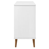 Sideboard MOLDE White 90x40x80 cm Solid Wood Pine 350547