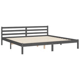 Bed Frame without Mattress Grey 200x200 cm Solid Wood 3194008