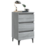 Bed Cabinet with Metal Legs Grey Sonoma 40x35x69 cm 813142