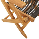 Bistro Set Black and Natural Wood Solid Acacia wood and Polypropylene 3281877