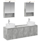 Bathroom Cabinet Set 5 pcs Concrete Grey Engineered Wood 3406442