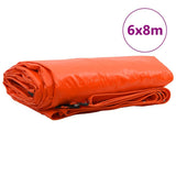 Tarpaulin 650g / m Orange 6 x 8 m Canvas with PVC Coating 42017793