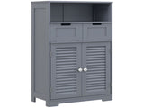 Three-Part Bathroom Storage Unit, with Shelf, Drawers & Cupboard - Grey T3398P344537