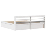 Bed Frame with Headboard White 180x200 cm Super King Solid Wood Pine 3307075