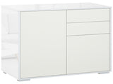 High Gloss Frame Sideboard, Push-Open Design with 2 Drawer for Living Room, Bedroom, 74H x 79W x T3398P343441