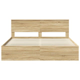Bed Frame with Headboard Sonoma 180 x 200 cm Solid Pine Wood 3410566