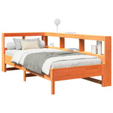 Bookcase Bed without Mattress Wax Brown 90x200 cm Solid Wood Pine 3324432
