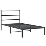 Metal Bed Frame without Mattress with Headboard Black 100x190cm 355359