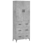 Highboard Concrete Grey 69.5x34x180 cm Engineered Wood 3195847