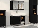 Bathroom Furniture Set 2 pcs Black Oak Engineered Wood 3402404