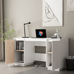 ZNTS Desk White 140x50x75 cm Solid Wood Pine 814325