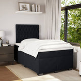 Box Spring Bed with Mattress Black 120x190 cm Small Double Velvet 3290866