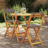 Garden Bistro Set with Cushion 3 pcs Brown Solid acacia wood 4105502