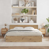 Bed Frame Artisan Oak 203 x 185 x 70 cm Engineered Wood 3378500