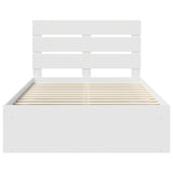 Bed Frame with Headboard White 120 x 190 cm Solid Pine Wood 3411768