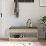 Hall Bench with Cushion with Shelf Sonoma Oak 103 x 38 x 45 cm 891586