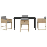 Garden Dining Set 5 pcs Beige Poly Rattan 3380738