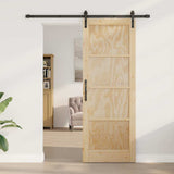 Sliding Door Manual Natural and black 78 x 211 cm 3333164