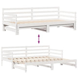 Daybed with Trundle and Drawers without Mattress White 90x190 cm Single 3302176