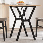 Dining Table Y-Frame 70x70x75 cm Solid Wood Pine and Steel 3282715