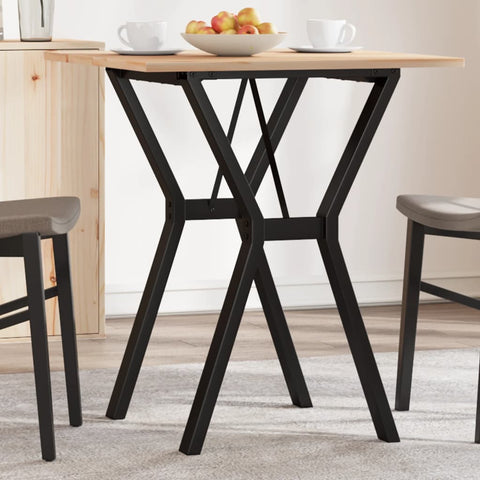 Dining Table Y-Frame 70x70x75 cm Solid Wood Pine and Steel 3282715