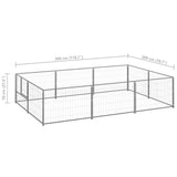 Dog Kennel Silver 6 m Steel 3082119