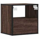 ZNTS Wall-mounted Bedside Cabinets 2 pcs Brown Oak 40x31x39.5 cm 848743