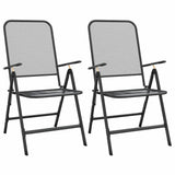 Folding Chairs 2 pcs Expanded Metal Mesh Anthracite 317340