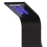 Shower Panel Unit Aluminium 20x44x130 cm Black 142996