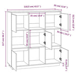 ZNTS Highboard 110.5x35x117 cm Solid Wood Pine 814369