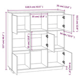 ZNTS Highboard 110.5x35x117 cm Solid Wood Pine 814369