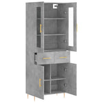 Highboard Concrete Grey 69.5x34x180 cm Engineered Wood 3198525