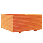 ZNTS Garden Planter Wax Brown 100x100x49.5 cm Solid Wood Pine 3282541