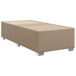 ZNTS Box Spring Bed with Mattress Cappuccino 90x200 cm Faux Leather 3286107