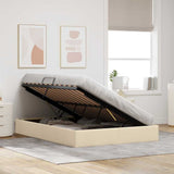 Storage Bed with Mattress Creme 140 x 200 cm Fabric 3370020
