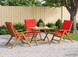 Reclining Garden Chairs 3 pcs Natural Solid Acacia Wood 42041437