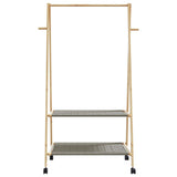 Clothes Rack with Shelves and Wheels 96x45.5x155.5 cm Bamboo 4008909