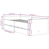 Bed Frame without Mattress Sonoma Oak 75x190 cm Small Single Small Single 3207359