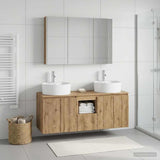 Bathroom Cabinet Set 4 pcs Artisan Oak Engineered Wood 3406470