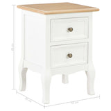 ZNTS Bedside Cabinet 2 pcs White 35x30x49 cm MDF 280037