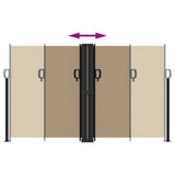 ZNTS Retractable Side Awning Taupe 140x600 cm 4004619
