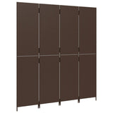 Room Divider 4 Panels Brown Poly Rattan 365361