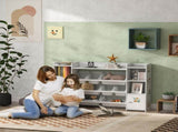 Kids Toy Organizers and Storage with 8 Removable Storage Bins and Bookshelf, White T3398P421973