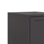 ZNTS Bedside Cabinets 2 pcs Black 36x39x60.5 cm Steel 846447