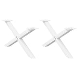 Coffee Table Legs X-Shaped 2 pcs White 70x cm Steel 4012885